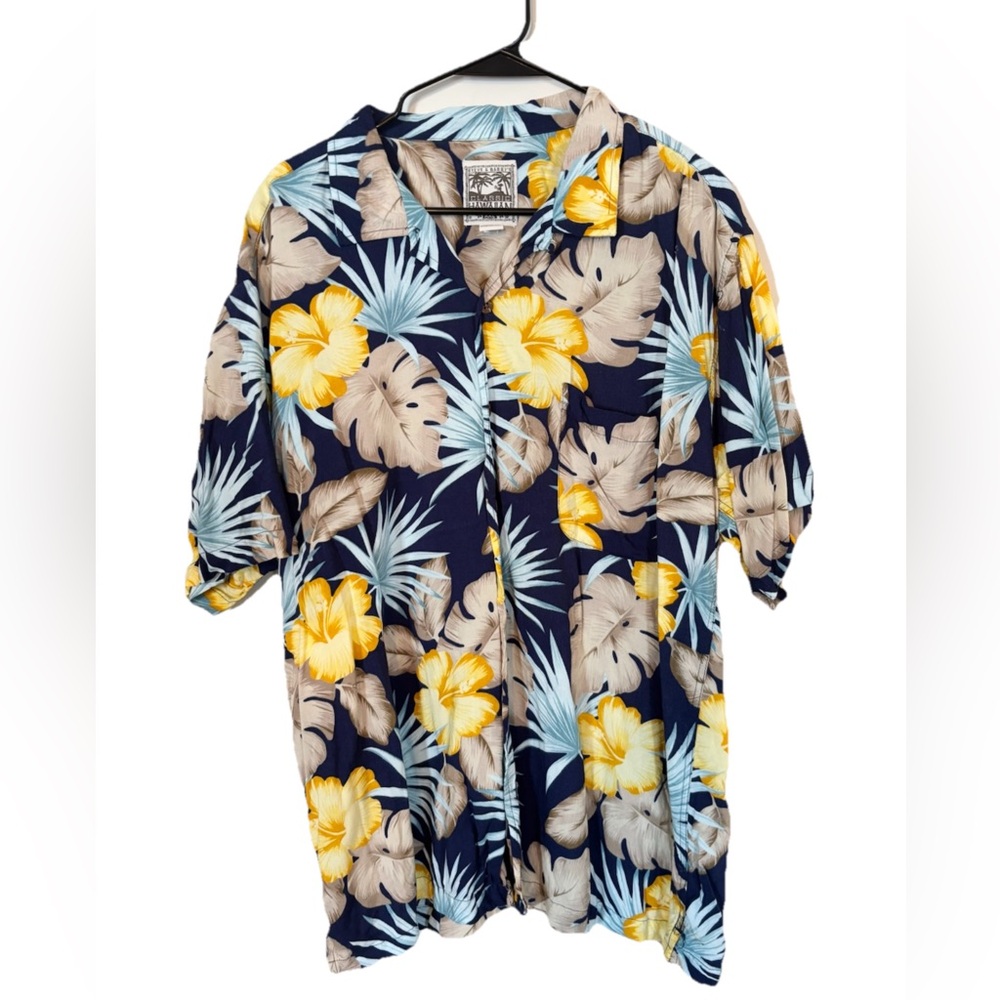 Steve & Barry's Blue and Yellow Casual Button Down Shirt XXL